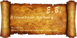 Einvachter Barbara névjegykártya
