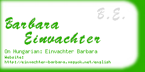 barbara einvachter business card